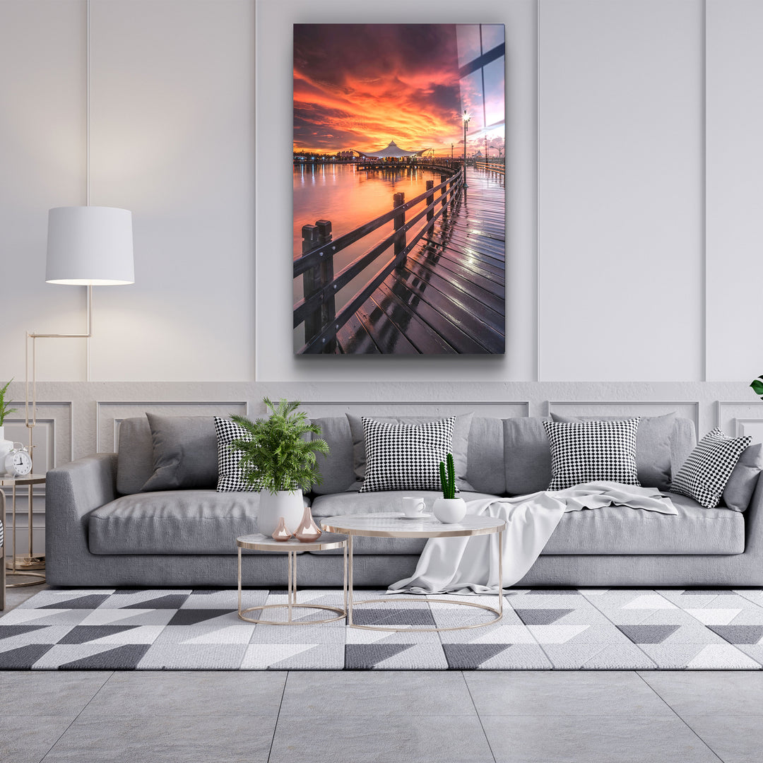 ・"Black Pier"・Glass Wall Art | Artdesigna Glass Printing Wall Arts.