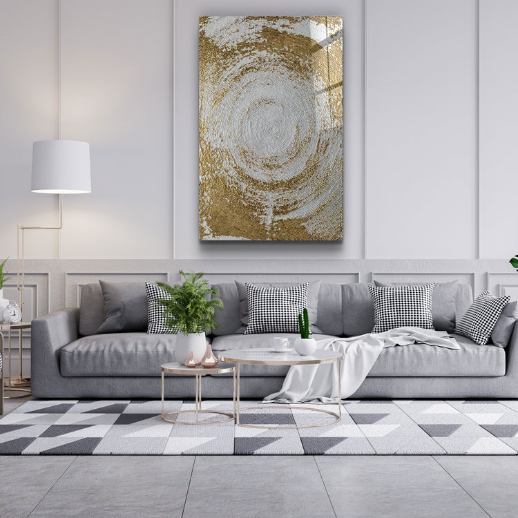 ・"Gold Circle V1"・Glass Wall Art | Artdesigna Glass Printing Wall Arts.