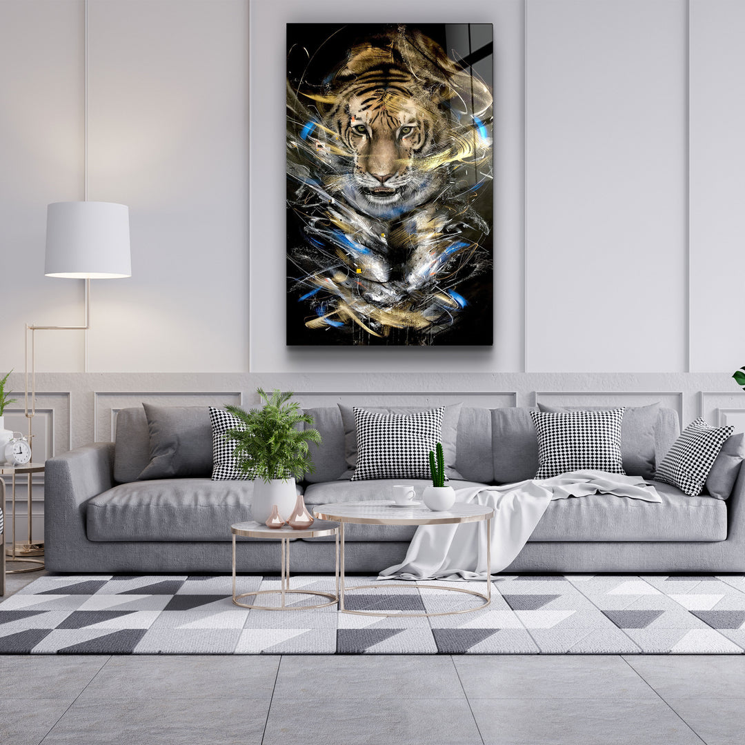 ・"Tiger "・GLASS WALL ART | Artdesigna Glass Printing Wall Arts.