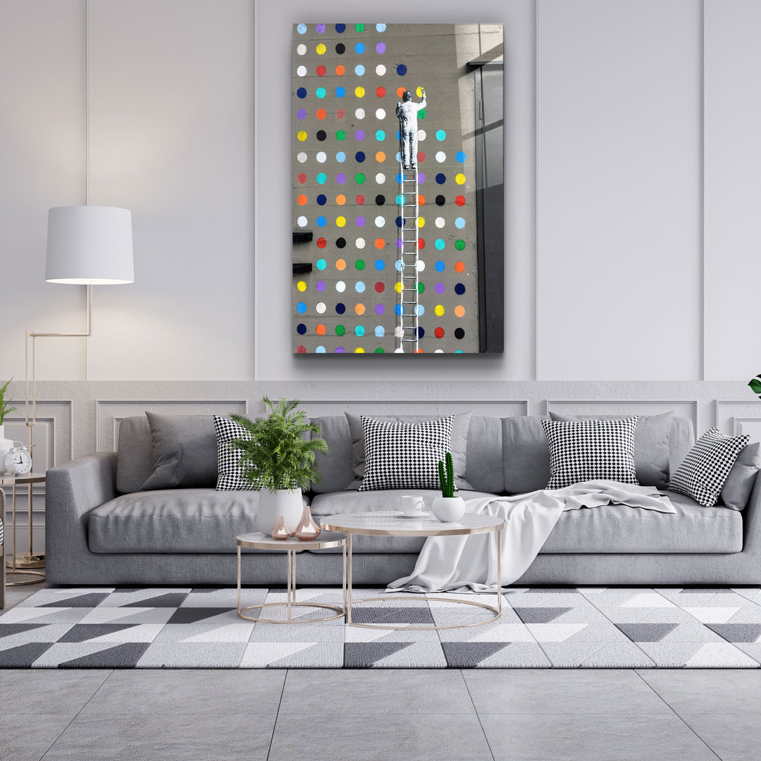 ・"Colorful Dots"・GLASS WALL ART | Artdesigna Glass Printing Wall Arts.