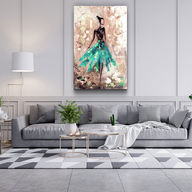 ・"Ballerina (Green)"・Glass Wall Art | Artdesigna Glass Printing Wall Arts.