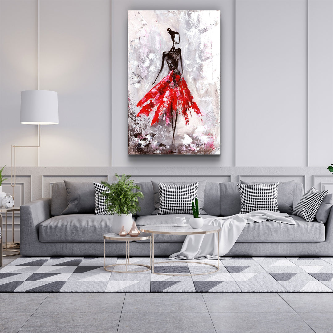 ・"Ballerina (Red)"・Glass Wall Art | Artdesigna Glass Printing Wall Arts.