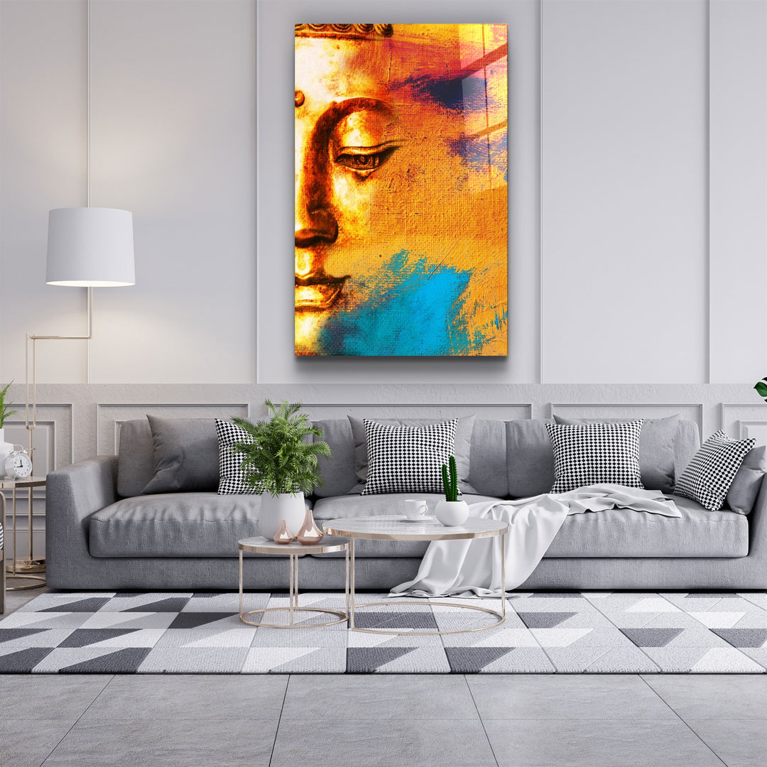 ・"Buddha Portrait"・Glass Wall Art | Artdesigna Glass Printing Wall Arts.