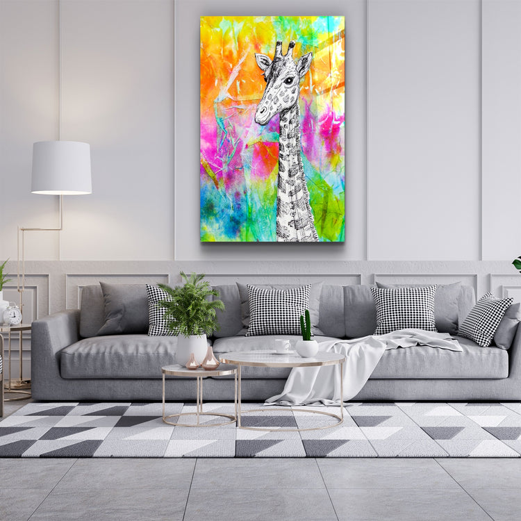 ・"Giraffe"・Glass Wall Art | Artdesigna Glass Printing Wall Arts.