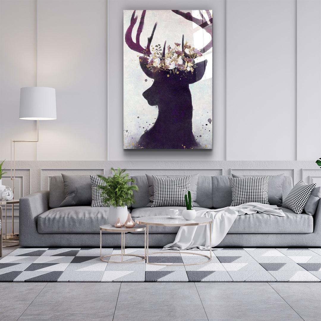 ・"Deer"・Glass Wall Art | Artdesigna Glass Printing Wall Arts.