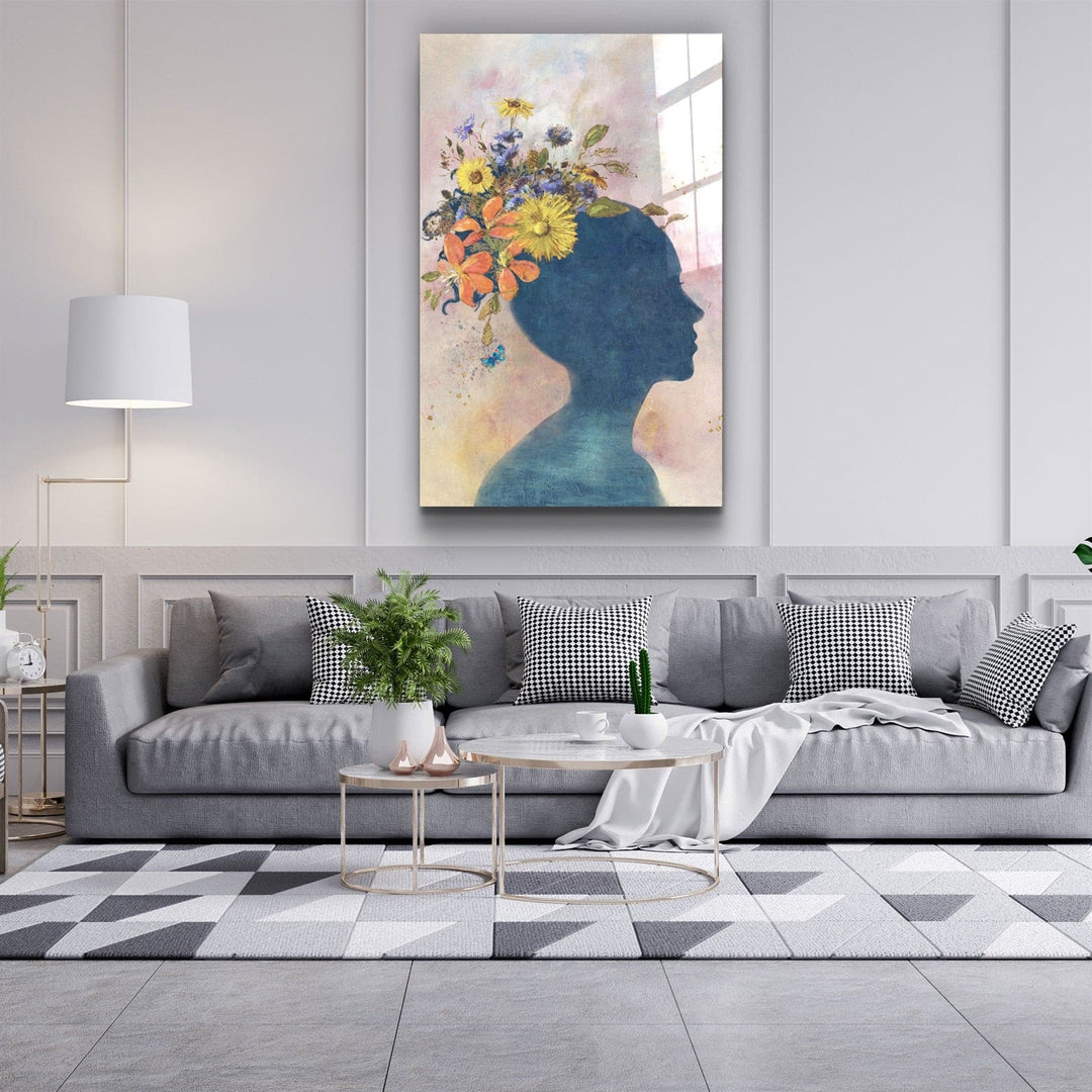 ・"Abstract Women and Flowers"・Glass Wall Art | Artdesigna Glass Printing Wall Arts.