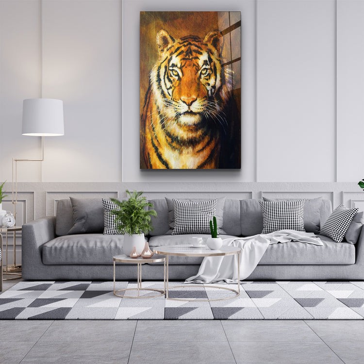 ・"Tiger 5"・Glass Wall Art | Artdesigna Glass Printing Wall Arts.