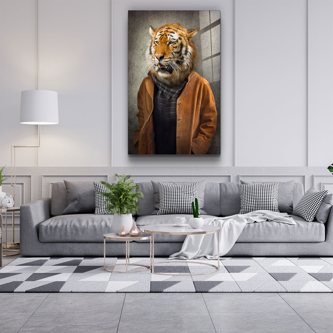 ・"Tiger Head"・Glass Wall Art | Artdesigna Glass Printing Wall Arts.