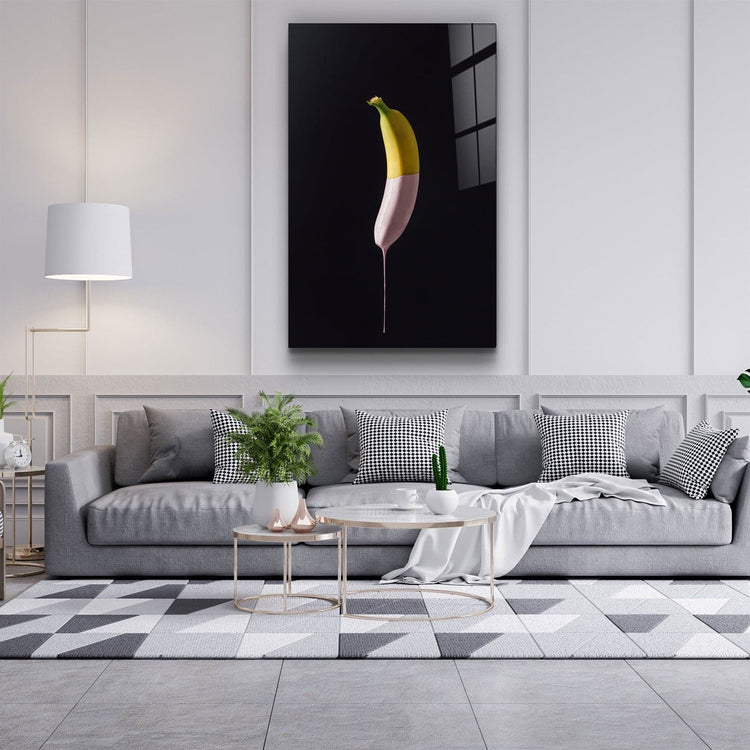 ・"Abstract Banana"・Glass Wall Art | Artdesigna Glass Printing Wall Arts.