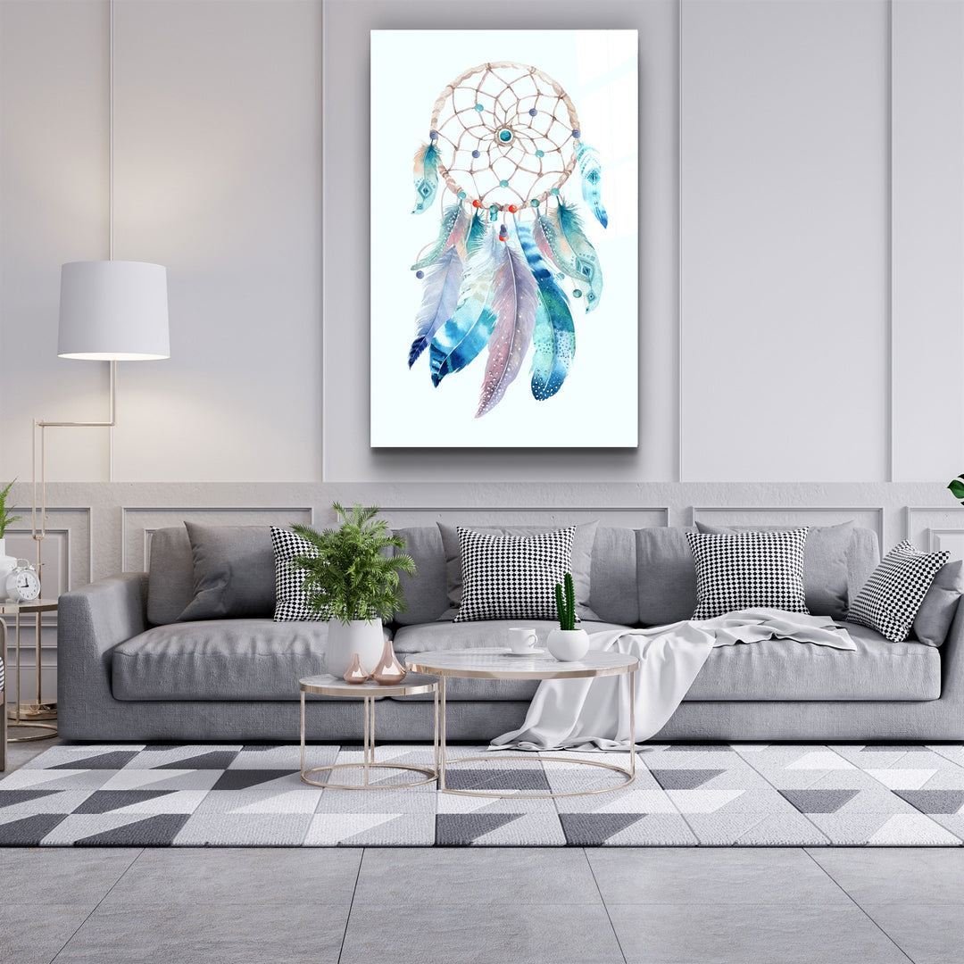 ・"Dream Catcher"・Glass Wall Art | Artdesigna Glass Printing Wall Arts.