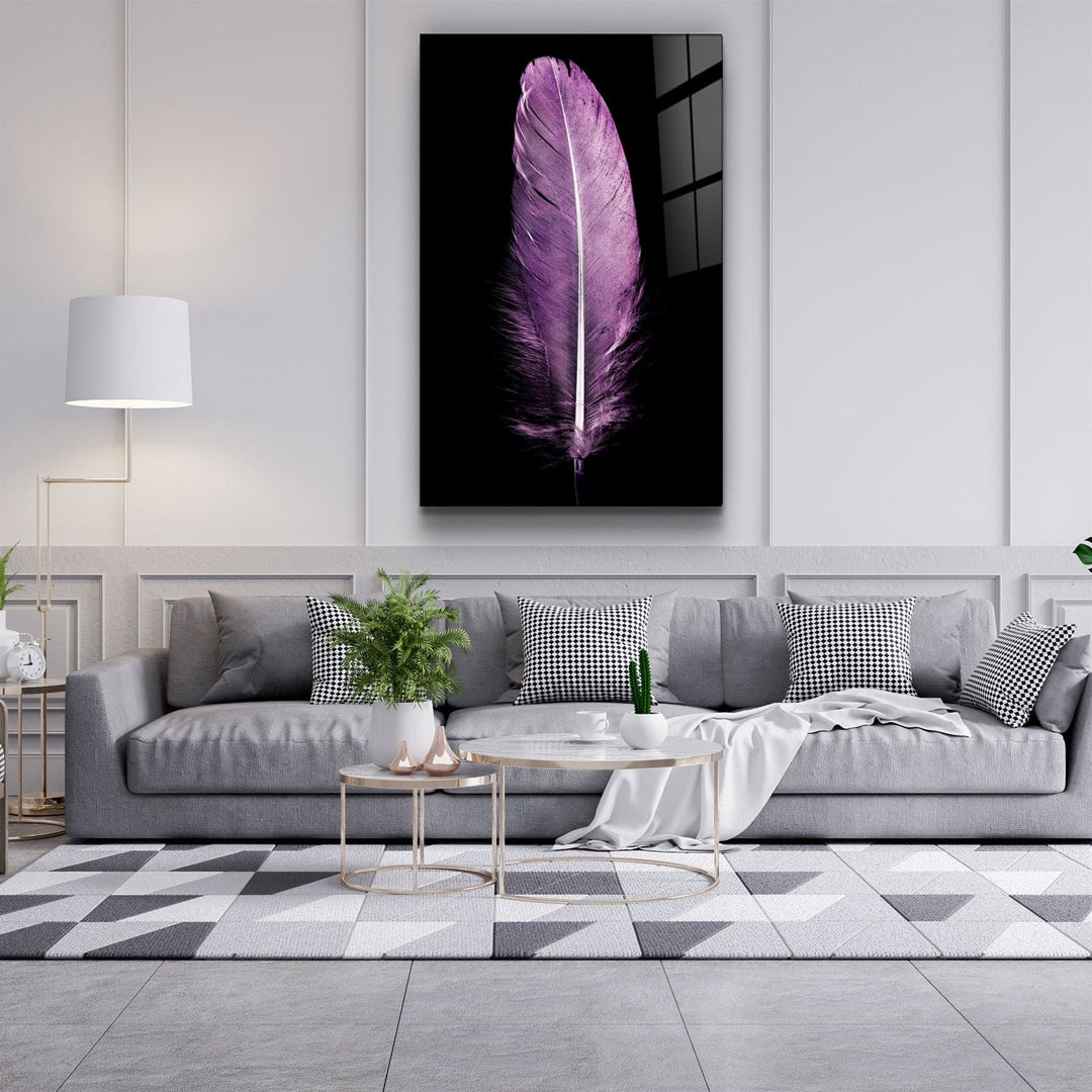 ・"Colorful Feather V3"・Glass Wall Art | Artdesigna Glass Printing Wall Arts.