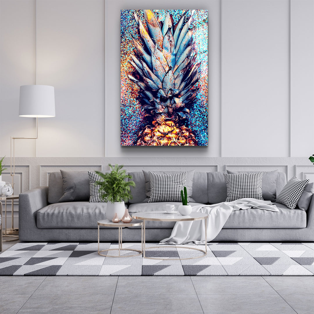 ・"Pineapple V2"・Glass Wall Art | Artdesigna Glass Printing Wall Arts.