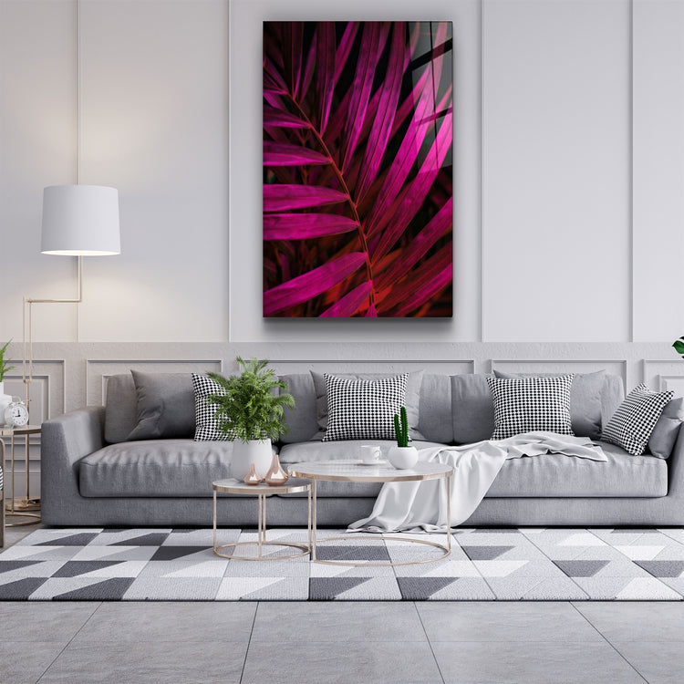 ・"Purple Leaves"・Glass Wall Art | Artdesigna Glass Printing Wall Arts.