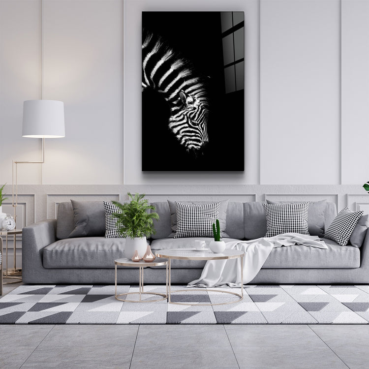 ・"Young Zebra"・Glass Wall Art | Artdesigna Glass Printing Wall Arts.