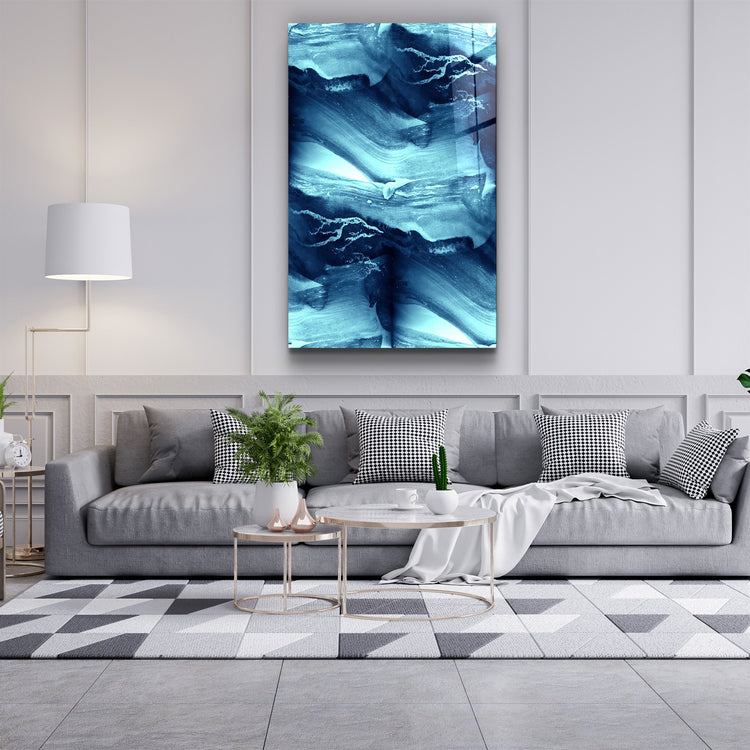 ・"Abstract Waves"・Glass Wall Art | Artdesigna Glass Printing Wall Arts.