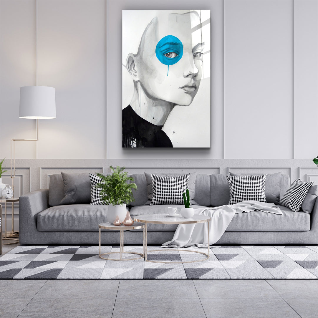 ・"Blue Eye"・Glass Wall Art | Artdesigna Glass Printing Wall Arts.