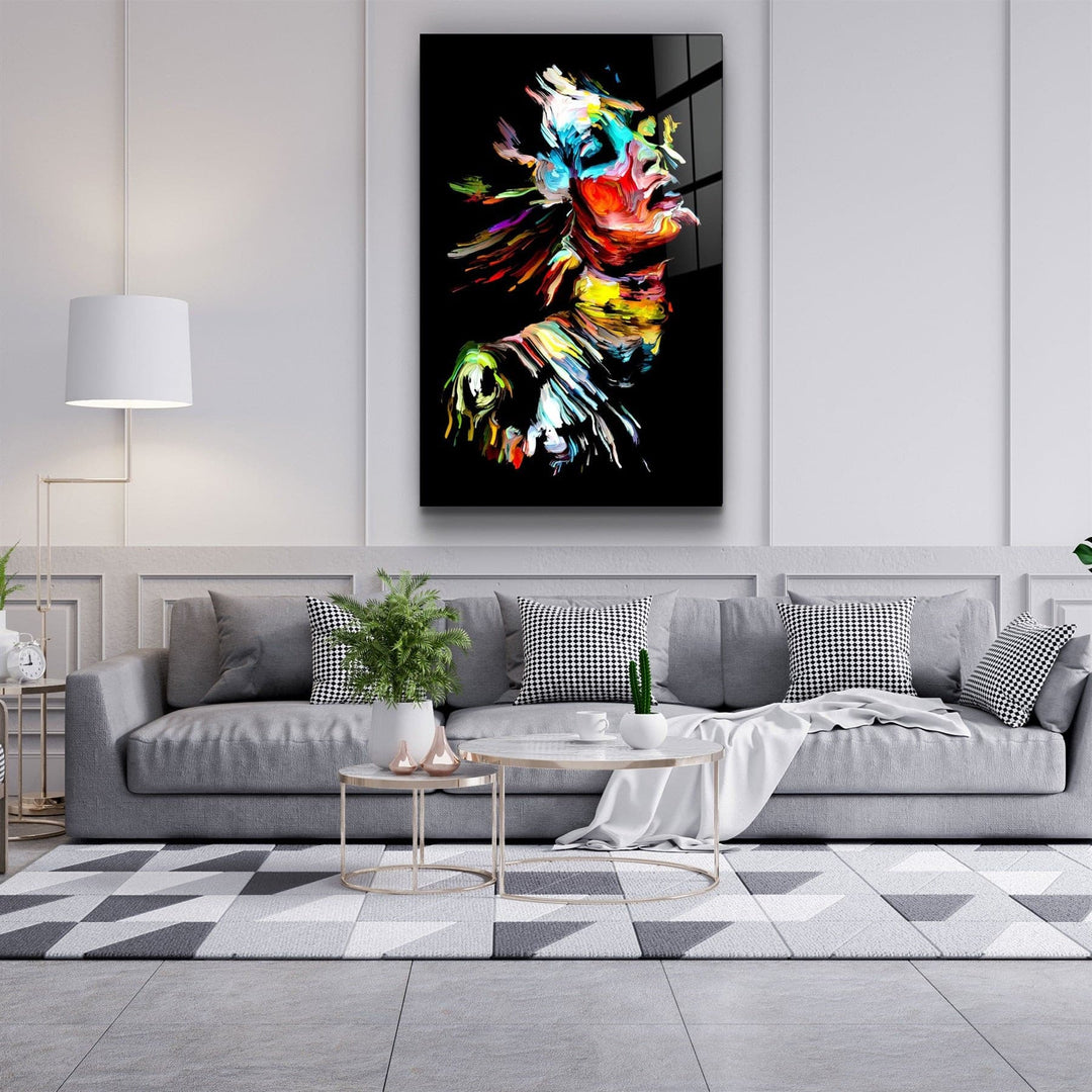 ・"AbstractMan V2"・Glass Wall Art | Artdesigna Glass Printing Wall Arts.