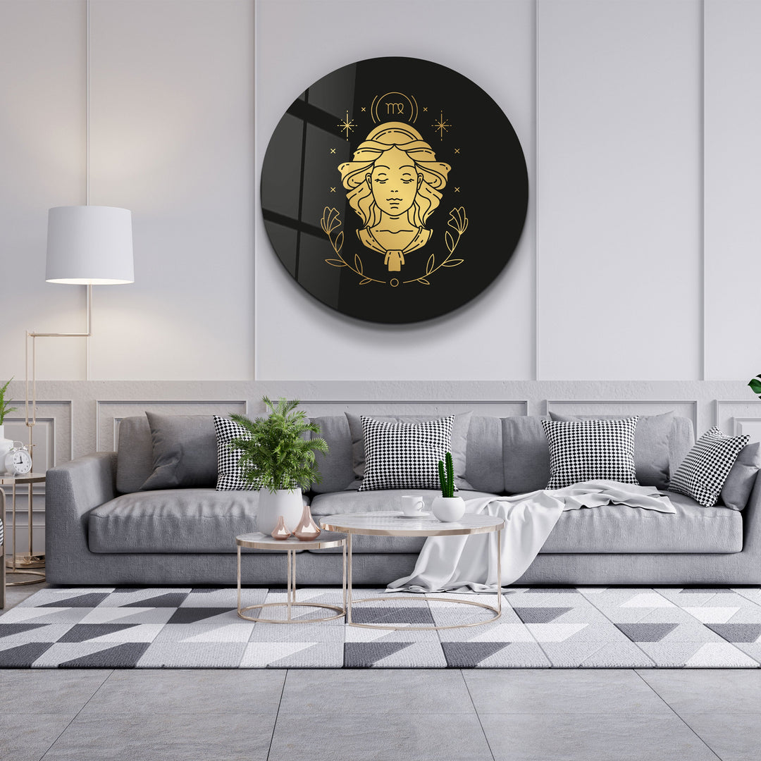 ・"Zodiac Signs - Virgo"・Rounded Glass Wall Art