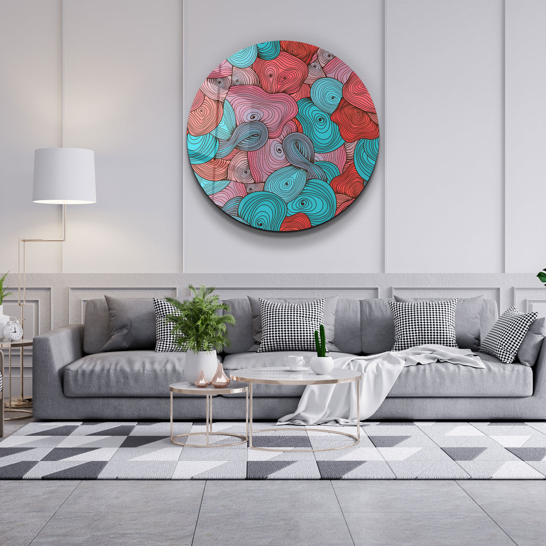 ・"Soft Tones"・Rounded Glass Wall Art