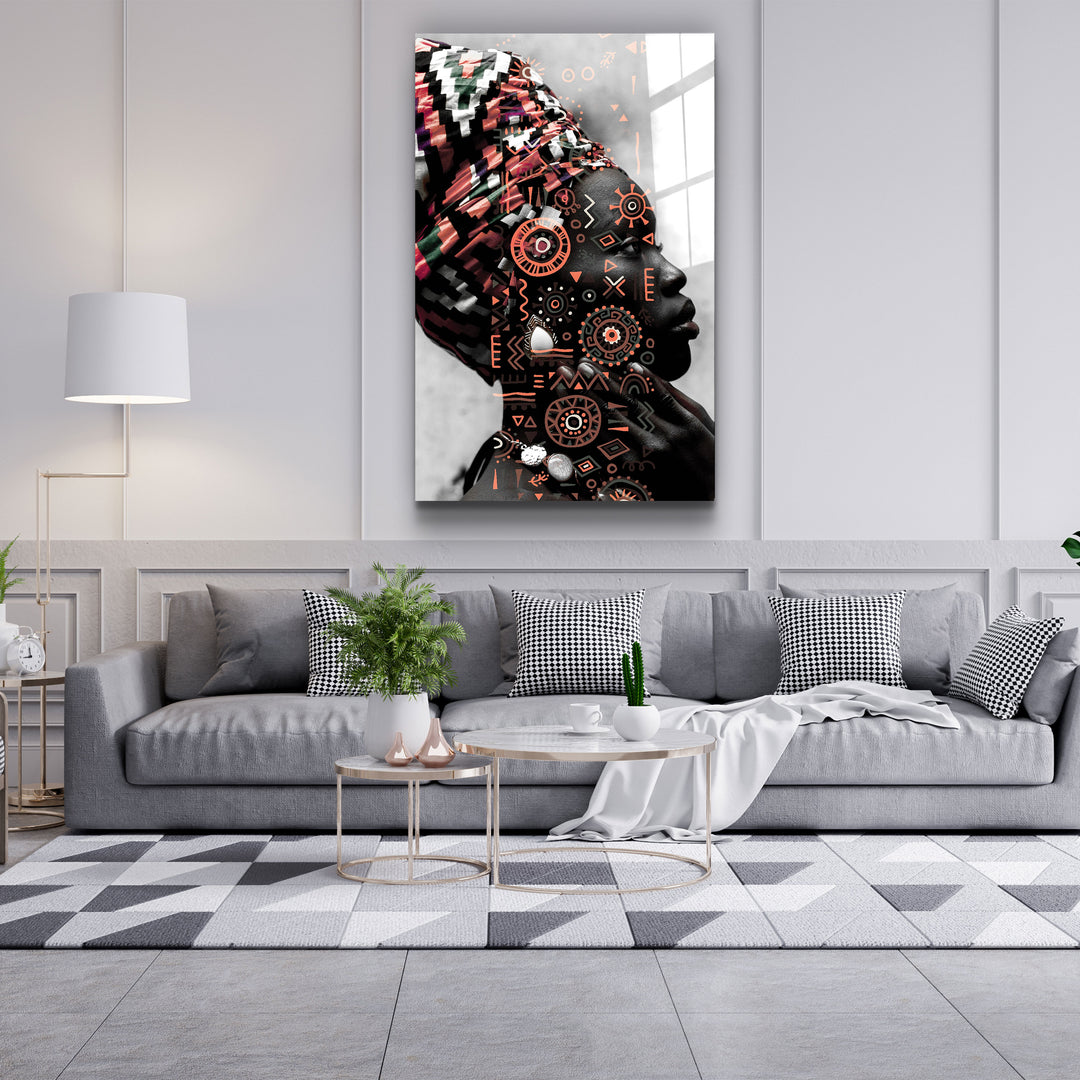 ・"African Queen"・Glass Wall Art | Artdesigna Glass Printing Wall Arts.