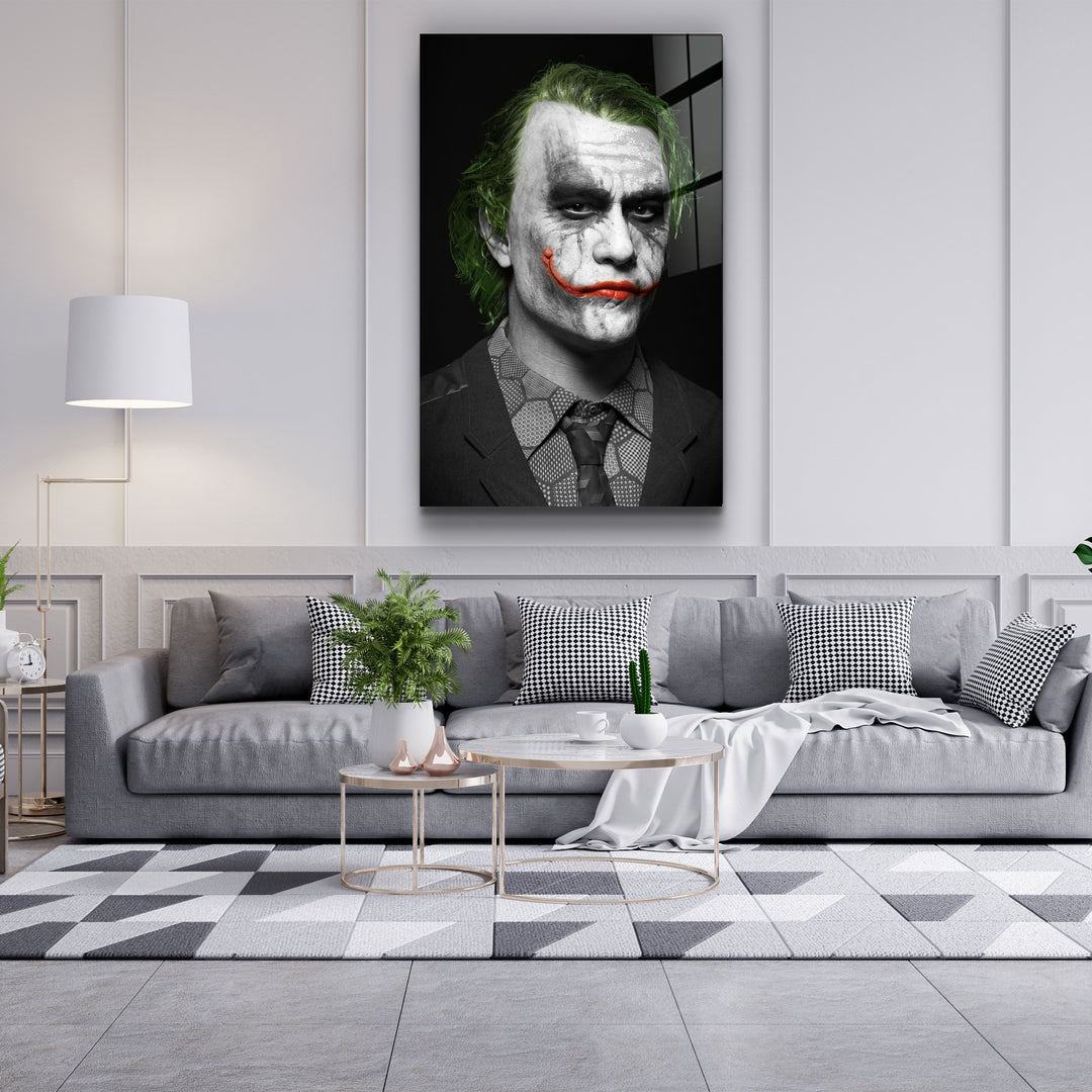 ・"The Joker - Heath Ledger"・Glass Wall Art | Artdesigna Glass Printing Wall Arts.