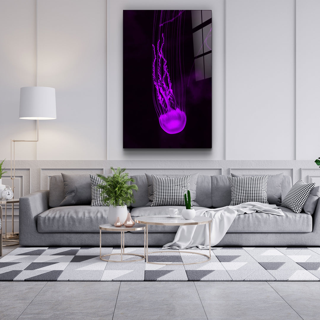 ・"Jellyfish"・Glass Wall Art | Artdesigna Glass Printing Wall Arts.