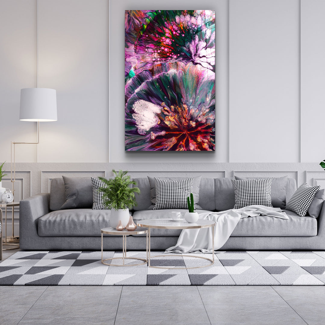 ・"Abstract Colorful Design"・Designer's Collection Glass Wall Art