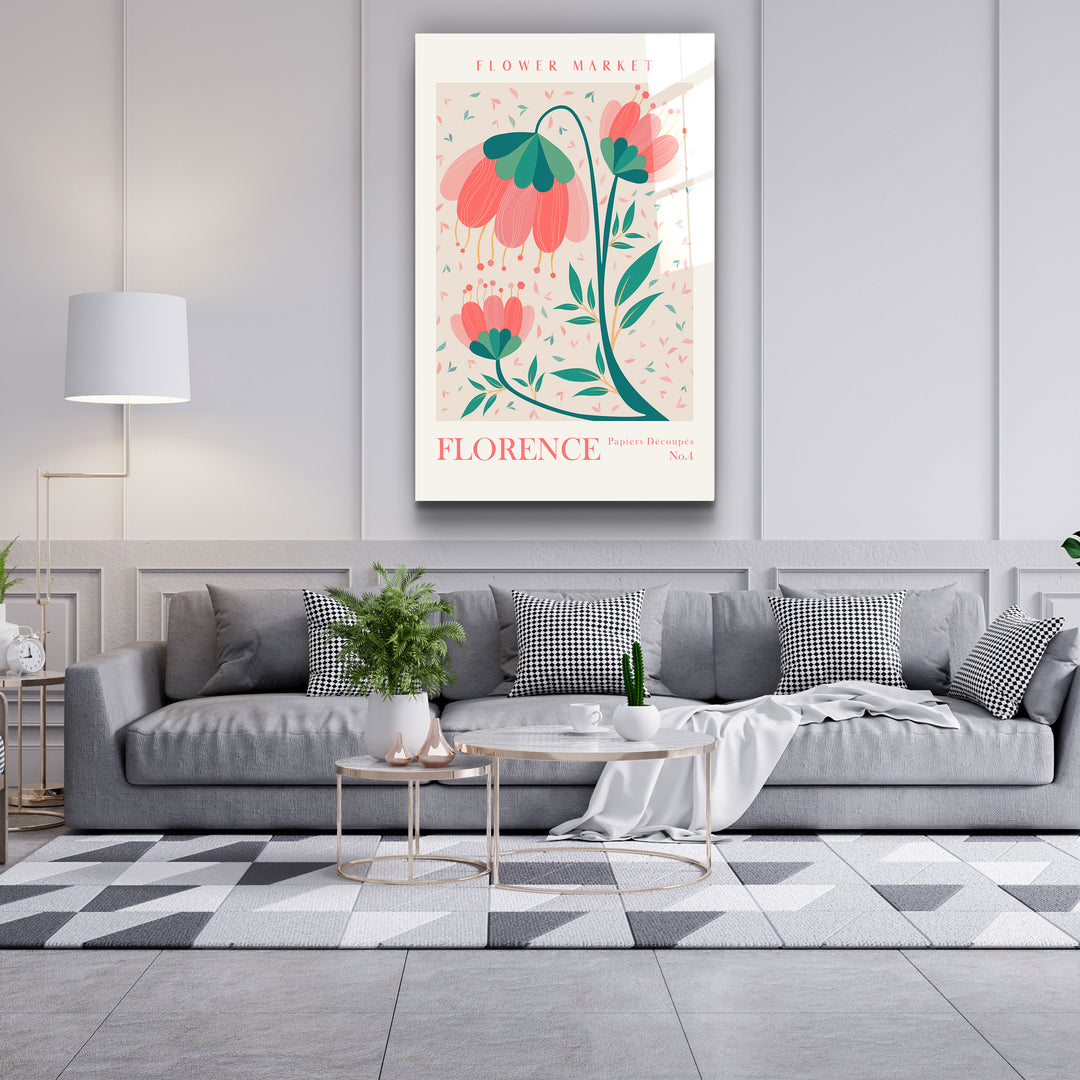 ・"Flower Market No:4 Florence"・Gallery Print Collection Glass Wall Art