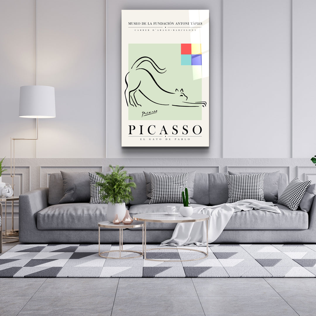 ・"Pablo Picasso - El Gato De Pablo"・Gallery Print Collection Glass Wall Art