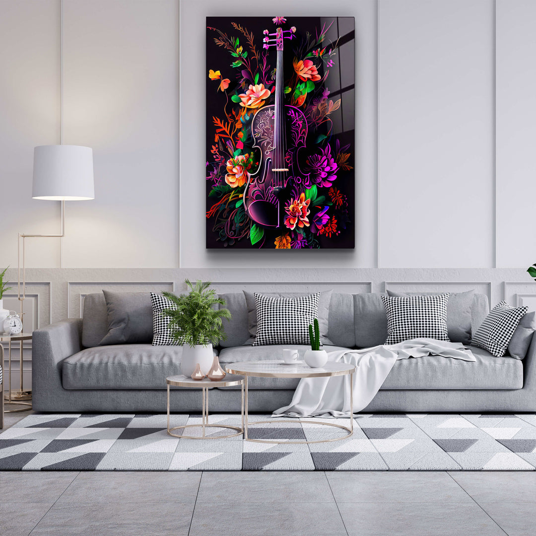 ・"Violin"・Secret World Collection Glass Wall Art