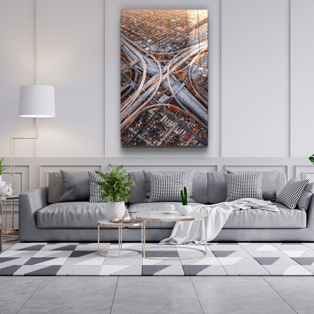 ・"Judge Harry Pregerson Interchange  LA, USA"・Glass Wall Art