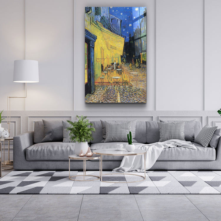 ・"Vincent van Gogh's Café Terrace at Night (1888)"・Glass Wall Art | Artdesigna Glass Printing Wall Arts.