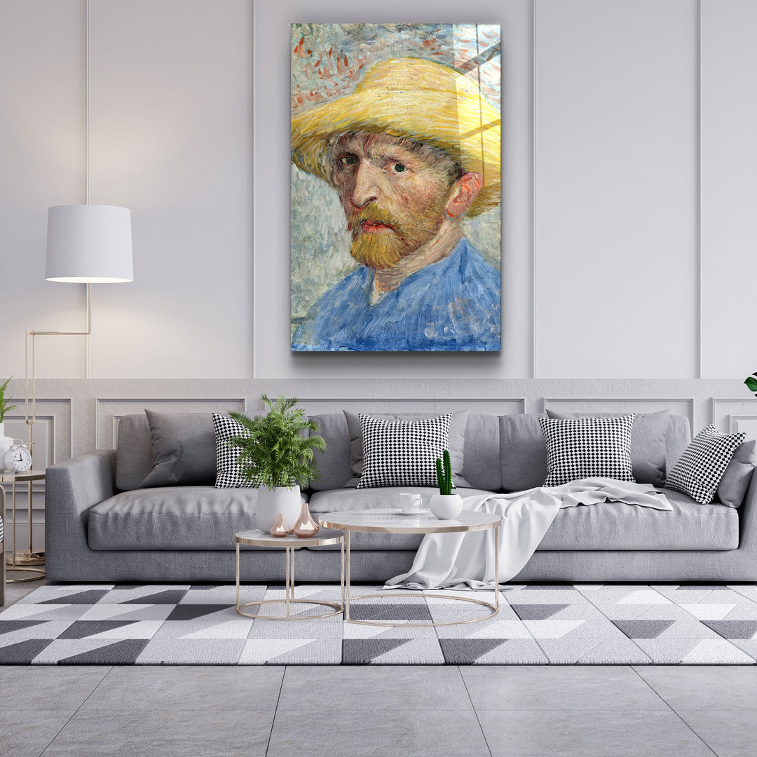 ・"Vincent van Gogh's Self-Portrait (1887)"・Glass Wall Art | Artdesigna Glass Printing Wall Arts.