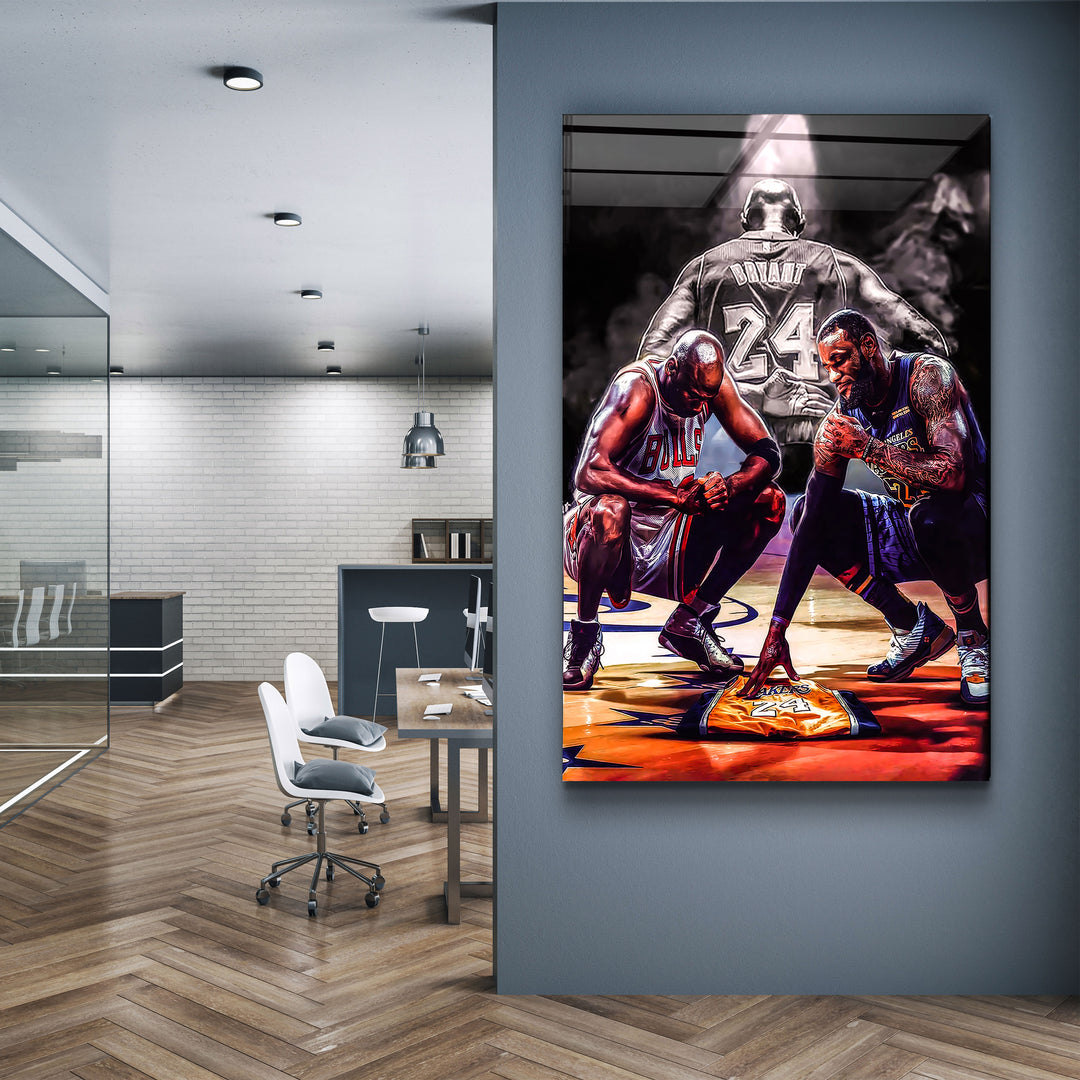 ・"Kobe - MJ - LeBron James"・Glass Wall Art