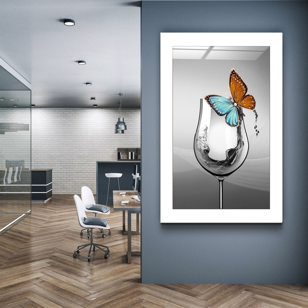 ・"Glass and Butterfly"・Glass Wall Art | Artdesigna Glass Printing Wall Arts.