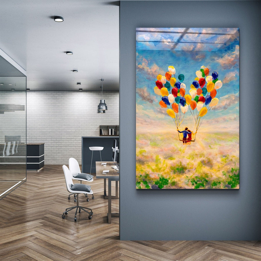 ・"Abstract Colorful Baloons"・Glass Wall Art | Artdesigna Glass Printing Wall Arts.