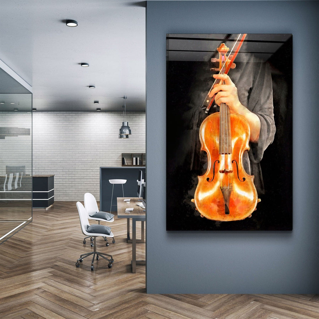 ・"Violin"・Glass Wall Art | Artdesigna Glass Printing Wall Arts.