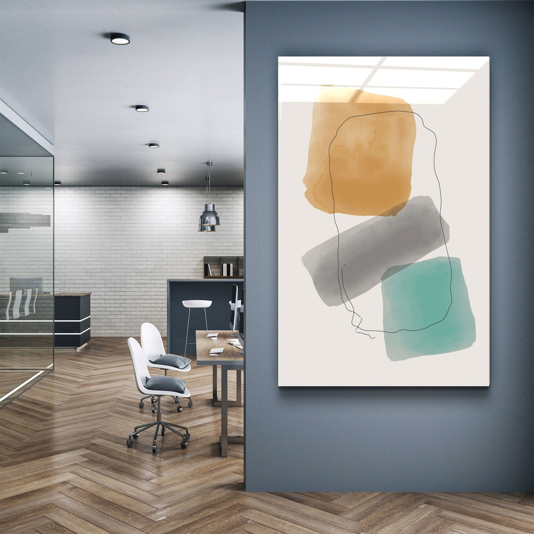 ・"Abstract Shapes V13"・Glass Wall Art | Artdesigna Glass Printing Wall Arts.