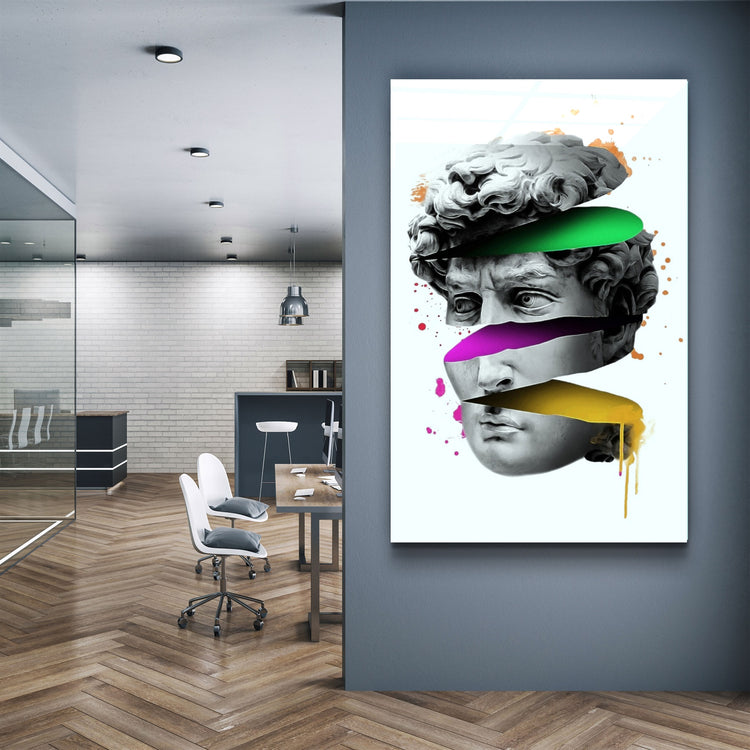 ・"Abstract Colorful Face"・Glass Wall Art | Artdesigna Glass Printing Wall Arts.