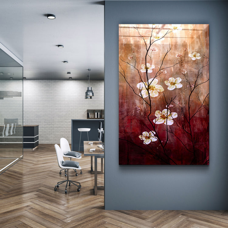 ・"Yellow Flowers"・Glass Wall Art | Artdesigna Glass Printing Wall Arts.