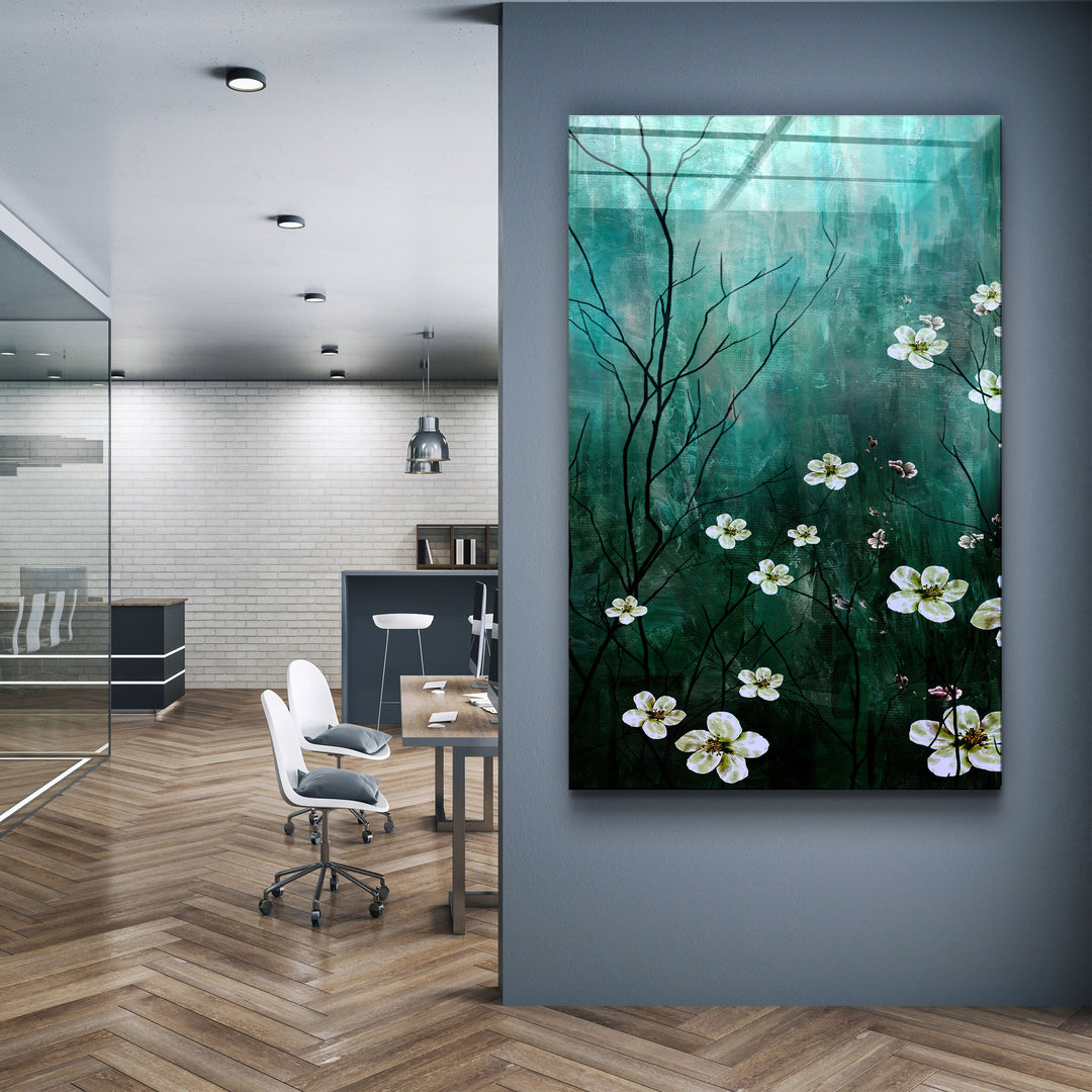 ・"Yellow Flowers V2"・Glass Wall Art | Artdesigna Glass Printing Wall Arts.