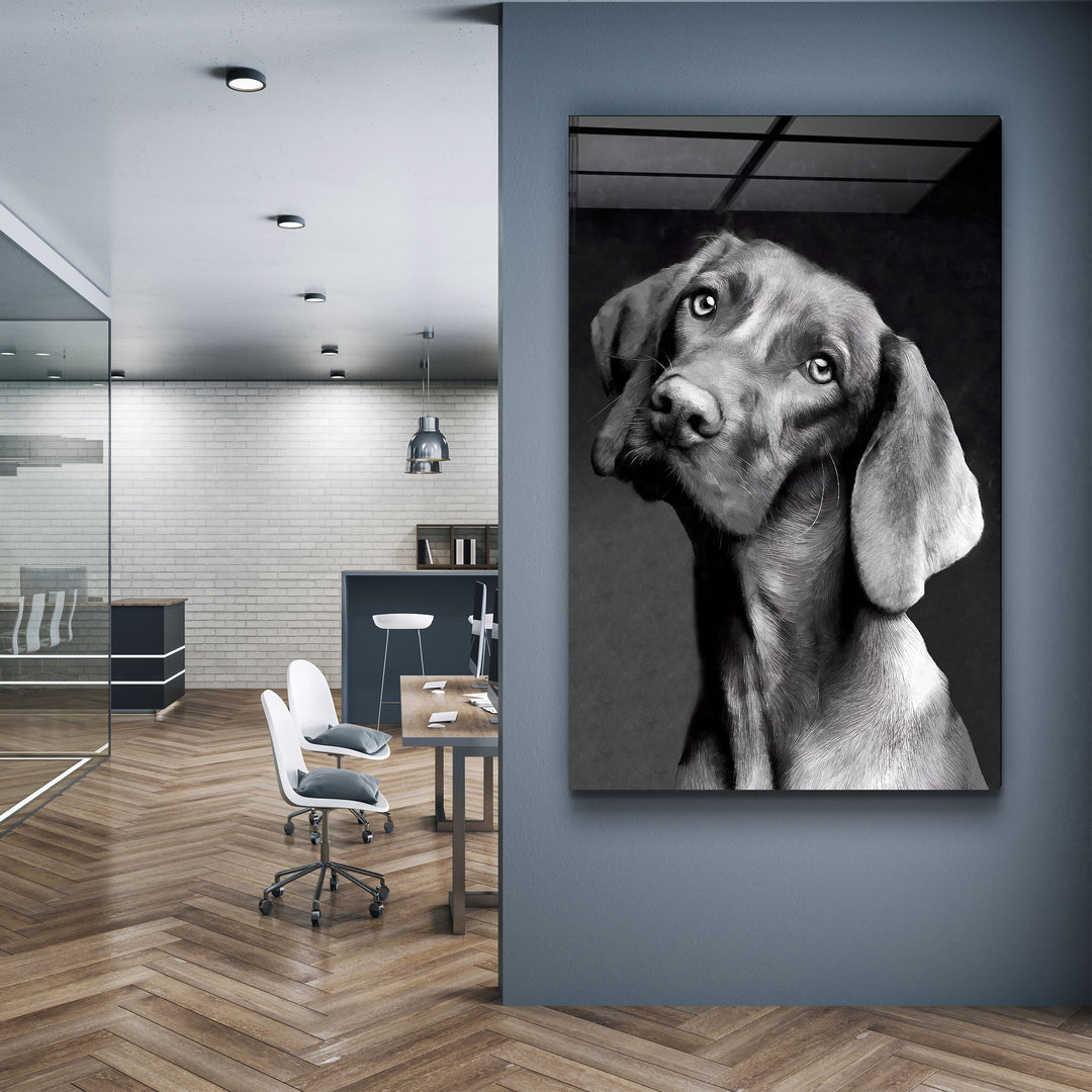 ・"Innocent Dog"・Glass Wall Art | Artdesigna Glass Printing Wall Arts.