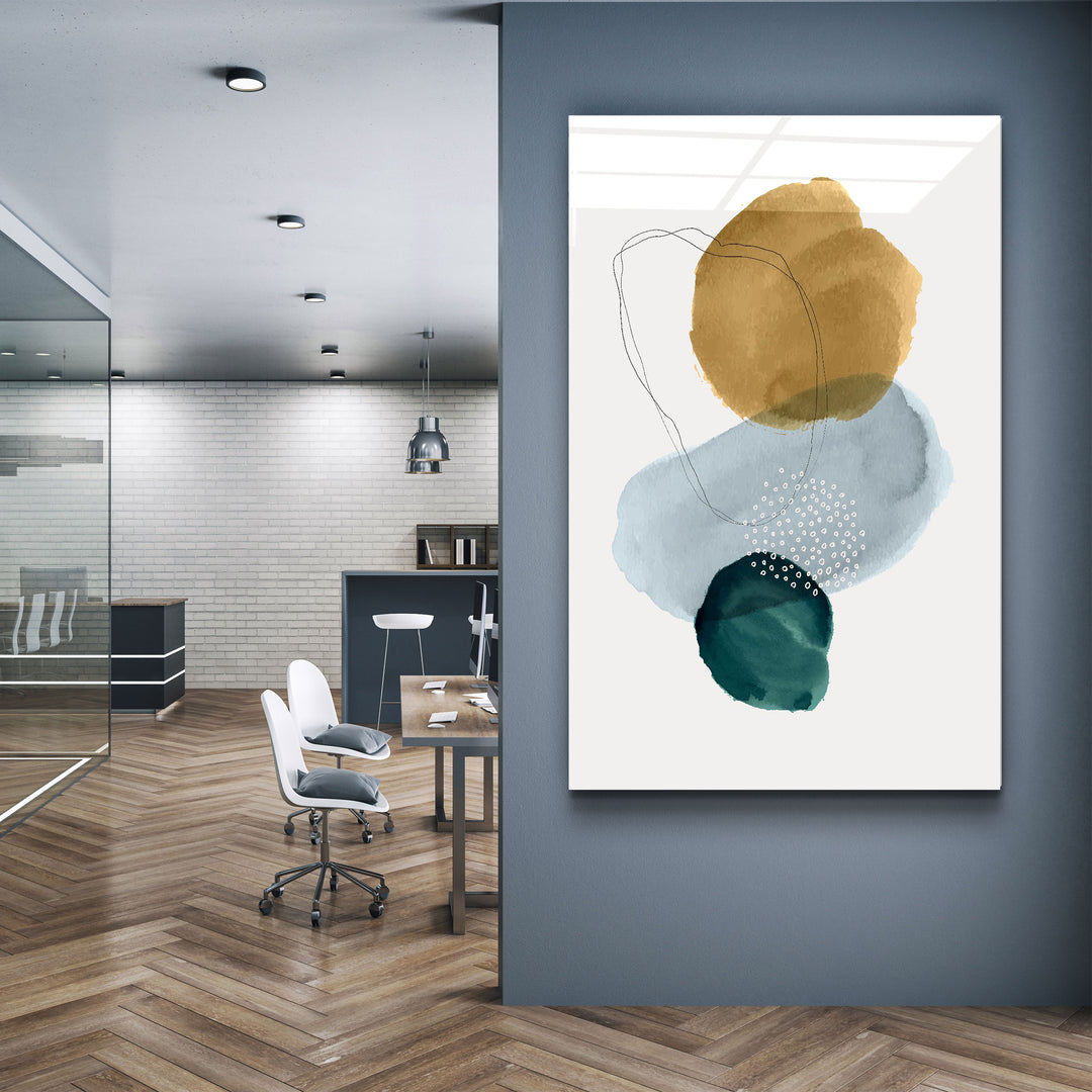 ・"Abstract Shapes V2"・Glass Wall Art | Artdesigna Glass Printing Wall Arts.