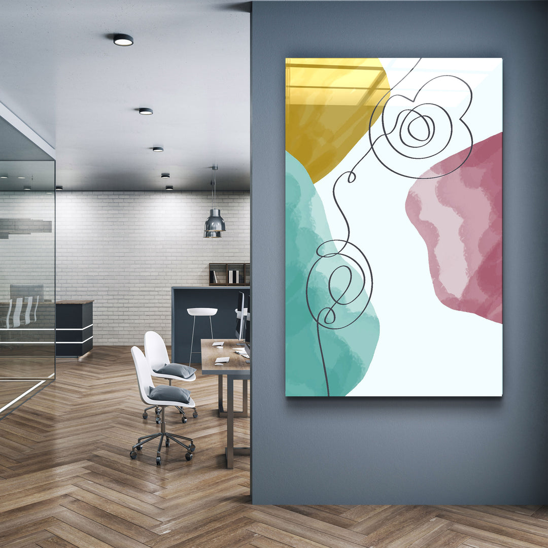 ・"Abstract Shapes V4"・Glass Wall Art | Artdesigna Glass Printing Wall Arts.