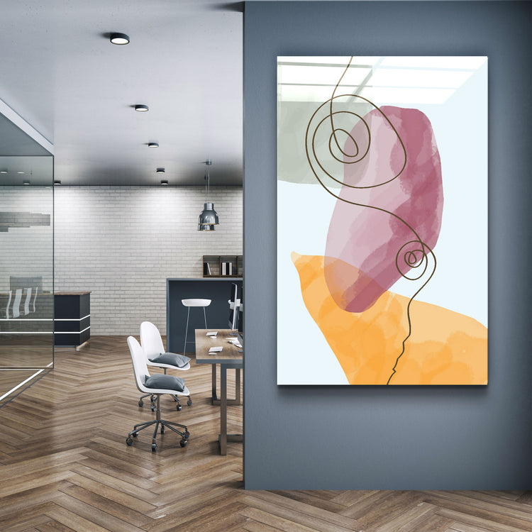 ・"Abstract Shapes V5"・Glass Wall Art | Artdesigna Glass Printing Wall Arts.