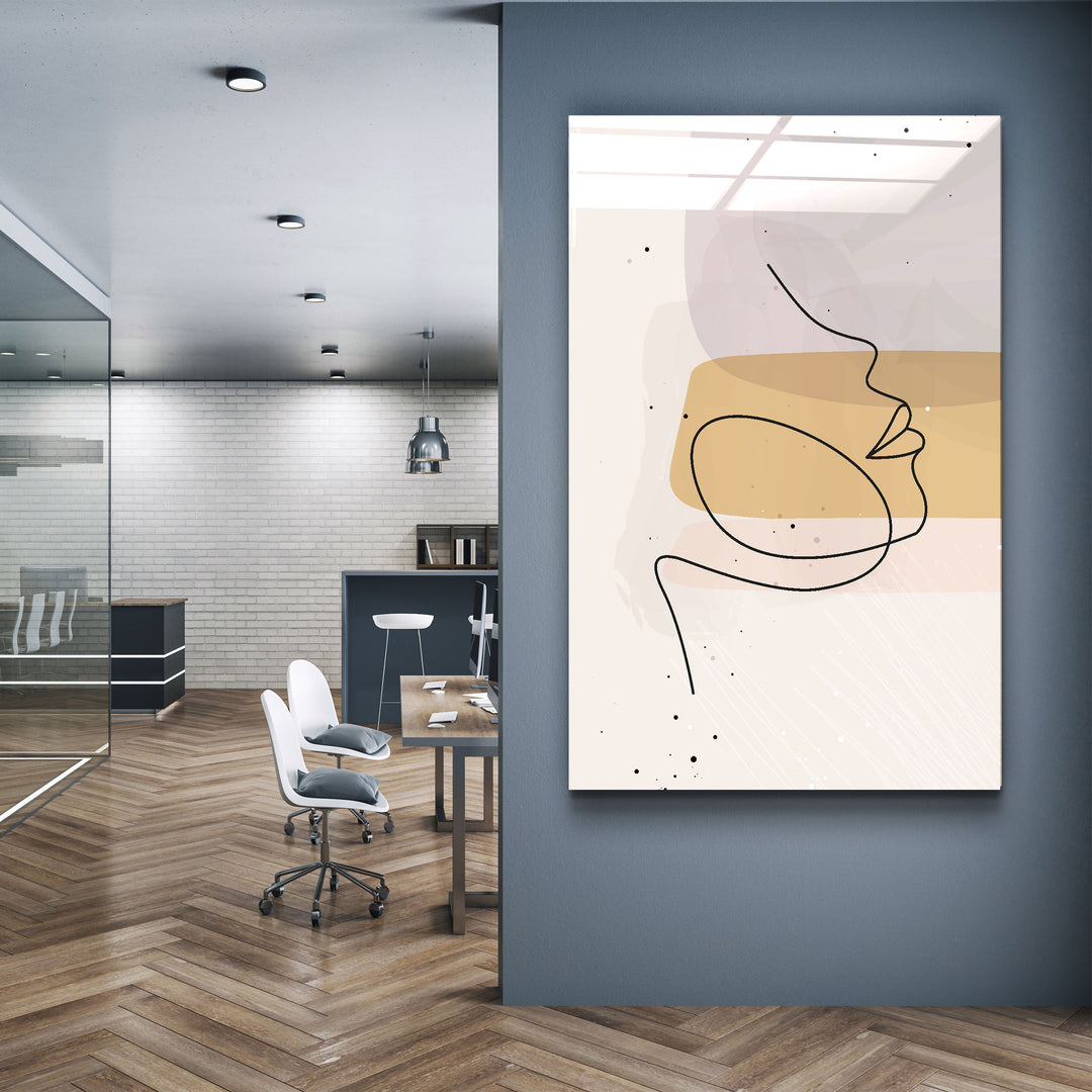 ・"Abstract Shapes and Face V3"・Glass Wall Art | Artdesigna Glass Printing Wall Arts.