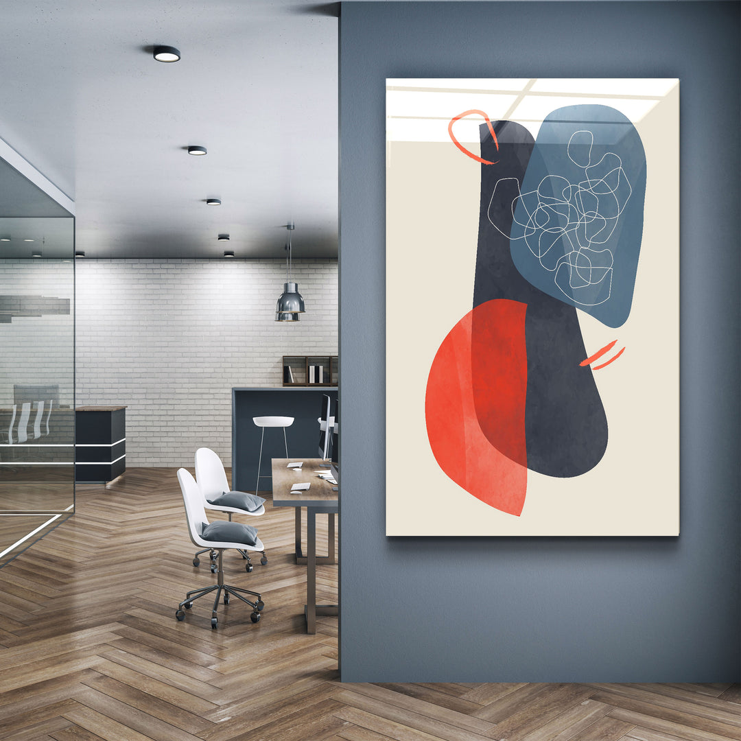 ・"Abstract Shapes V5"・Glass Wall Art | Artdesigna Glass Printing Wall Arts.