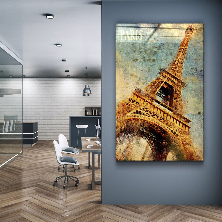 ・"Silhouette Of Eiffel"・Glass Wall Art | Artdesigna Glass Printing Wall Arts.