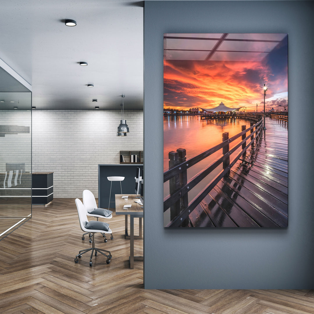 ・"Black Pier"・Glass Wall Art | Artdesigna Glass Printing Wall Arts.