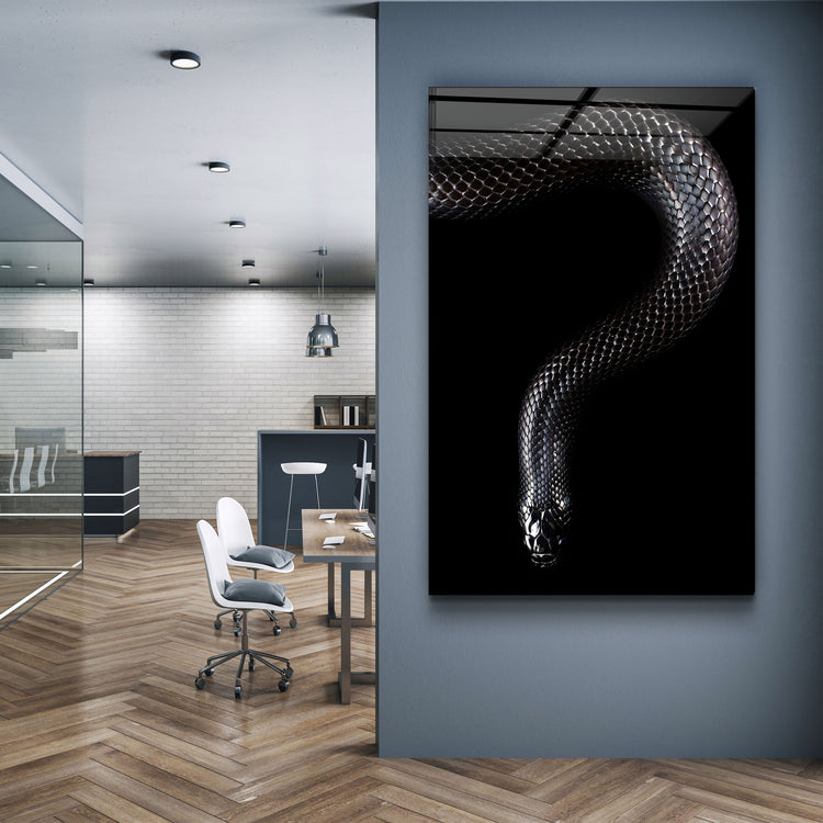 ・"The black Mamba"・Glass Wall Art | Artdesigna Glass Printing Wall Arts.